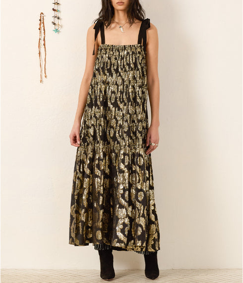 Emrys Lurex Dress - Black Gunmetal